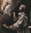 El Greco Famous Paintings - St. Francis Receiving the Stigmata